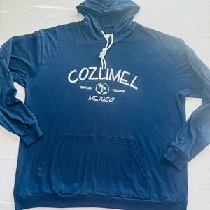Cozumel Mexico Navy Hooded Sweatshirt - Men